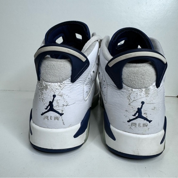 Nike Women’s size 7.5 Air Jordan 6 retro midnight navy 2022 white blue wmns shoe - Picture 3 of 10